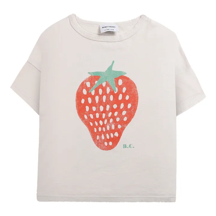 Camiseta de algodón orgánico Fresa | Crudo- Imagen del producto n°0