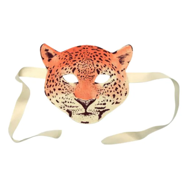 Maschera in feltro Leopardo  | Arancione