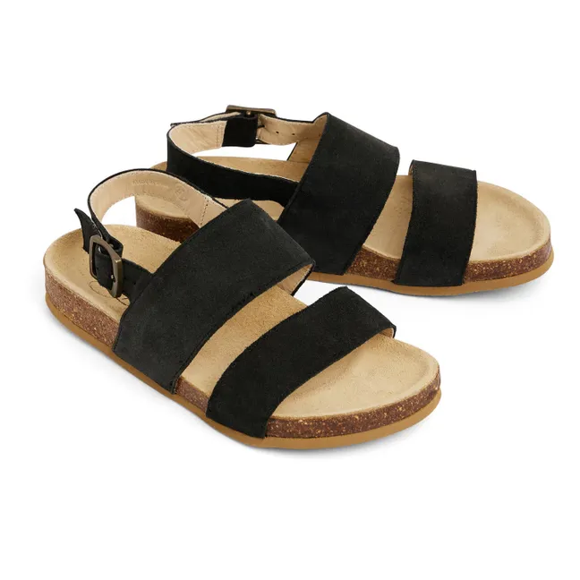 Agostino Suede Sandals | Charcoal grey