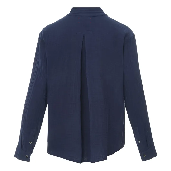 Camicia Finley, in garza di cotone | Blu marino- Immagine del prodotto n°4