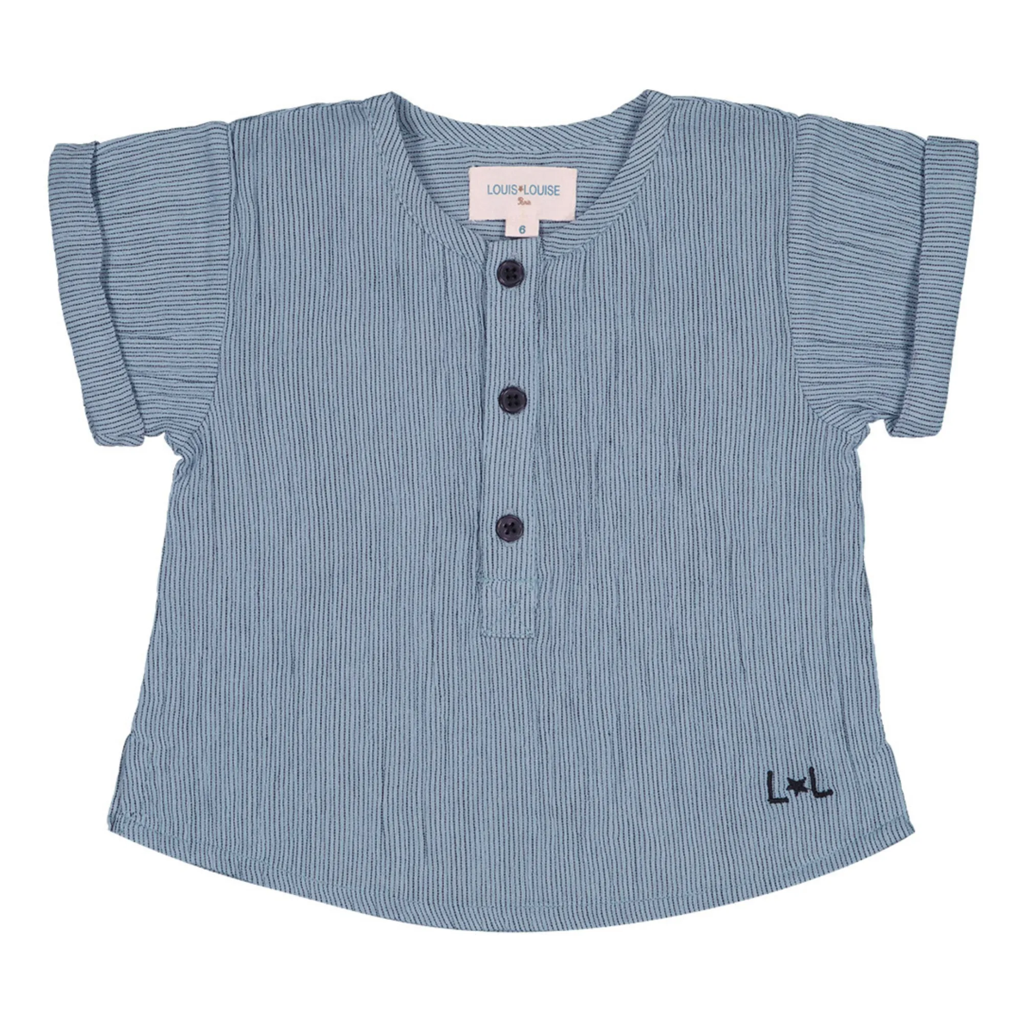 Louis Louise Blue Solal Striped Kurta Shirt