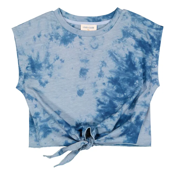 T-Shirt Cropped  Tie & Dye Madonna  | Blau- Produktbild Nr. 0