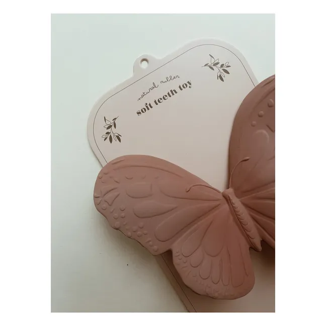Natural Rubber Butterfly Teething Ring | Blush