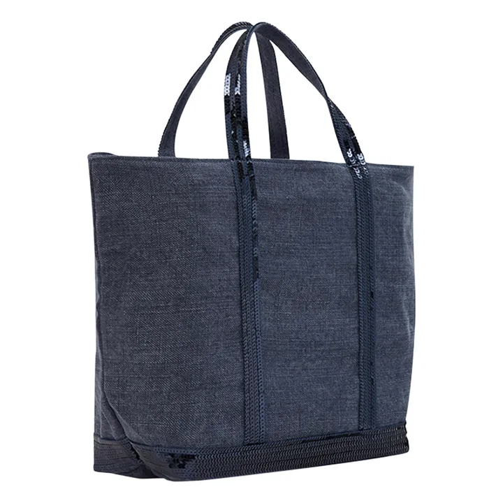 Linen Sequin Tote Bag - Medium  | Denim- Product image n°3
