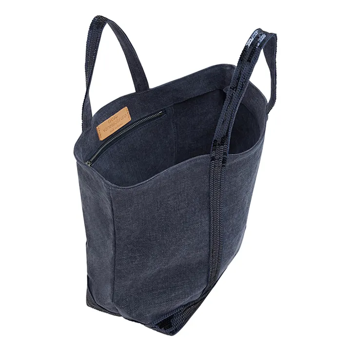 Linen Sequin Tote Bag - Medium  | Denim- Product image n°5