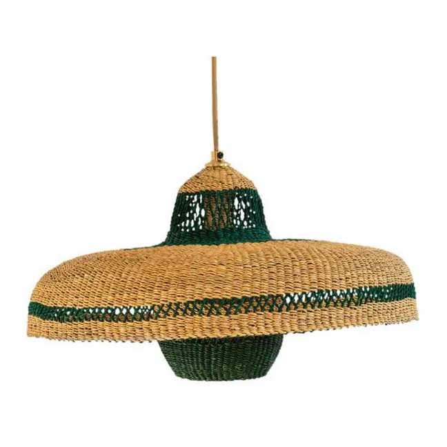 Lámpara de techo Hatter + linterna tejida a mano | Verde