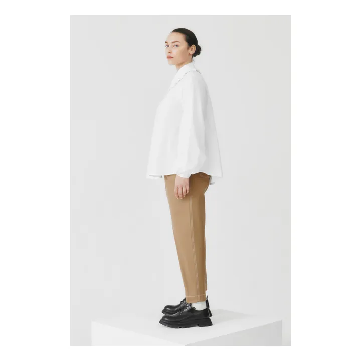 Blusa Jules de algodón orgánico | Blanco- Imagen del producto n°2