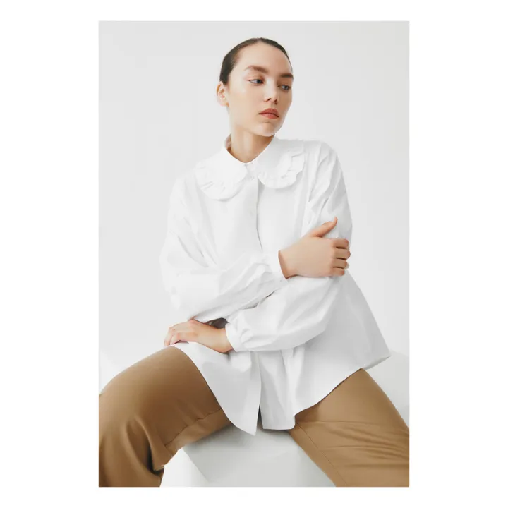 Blusa Jules de algodón orgánico | Blanco- Imagen del producto n°3