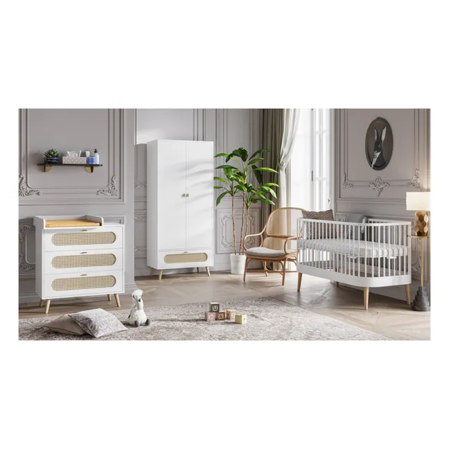 Piano-fasciatoio per credenza, modello: Canne | Bianco
