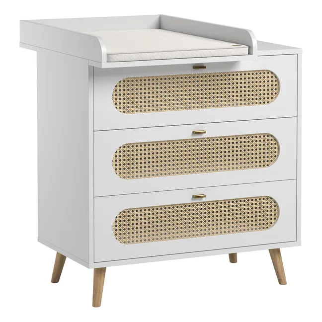 Piano-fasciatoio per credenza, modello: Canne | Bianco