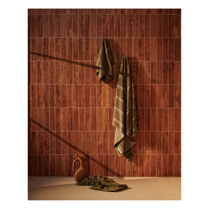 Asciugamano da bagno, in cotone bio | Verde oliva- Immagine del prodotto n°2