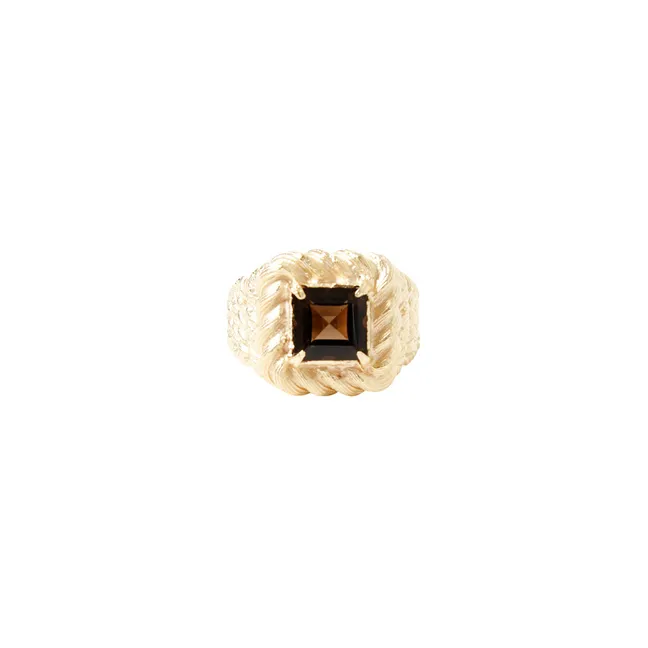 Bague Mrs. Quartz Fumé | Doré