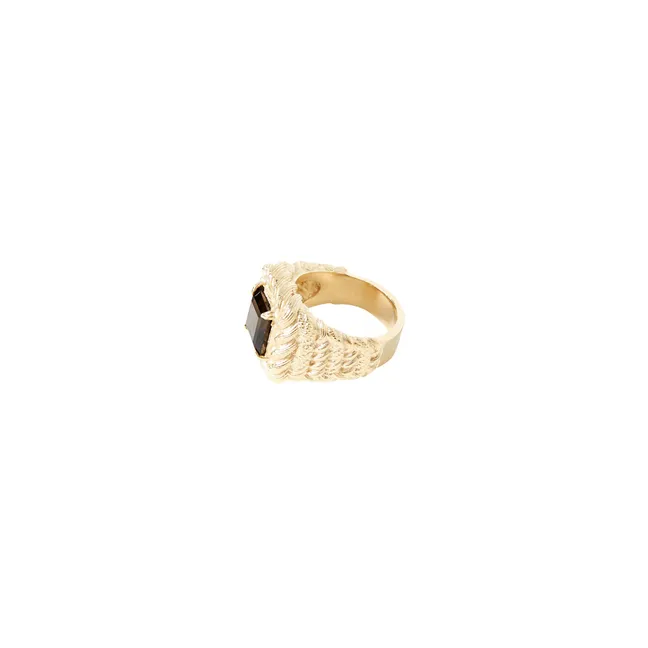 Bague Mrs. Quartz Fumé | Doré