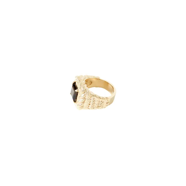 Mrs. Ring Smoked quartz | Gold