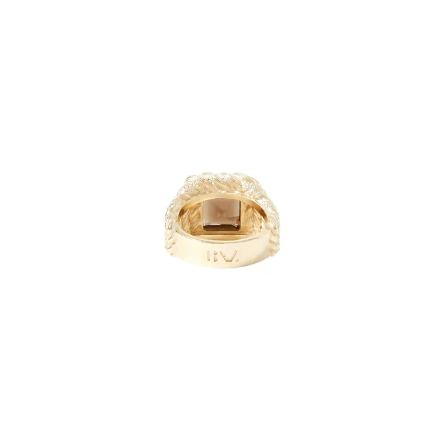 Bague Mrs. Quartz Fumé | Doré