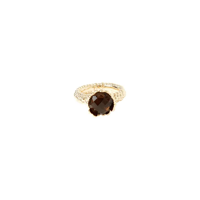Bague Latina Quartz Fumé | Doré