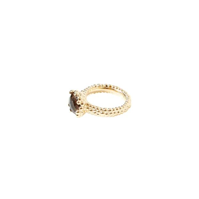 Bague Latina Quartz Fumé | Doré