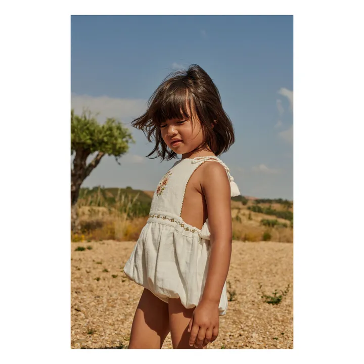 Liilu - Folk Organic Cotton Romper - Ecru | Smallable