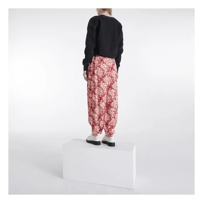 Encino Print Trousers | Red