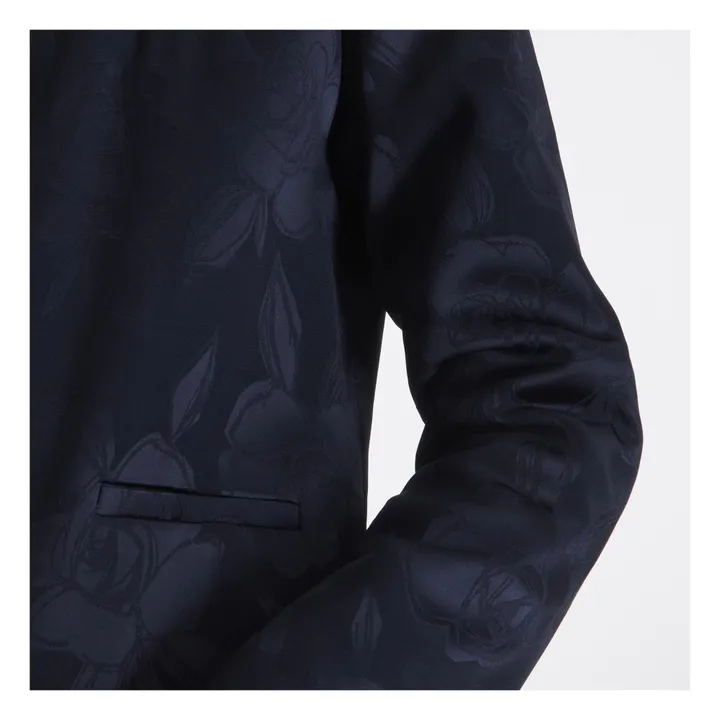 Kitson Jacquard Flower Jacket | Navy blue- Product image n°3