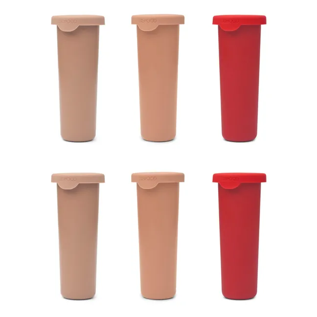 Moldes de Helado Gianni de silicona-set de 6 | Rojo
