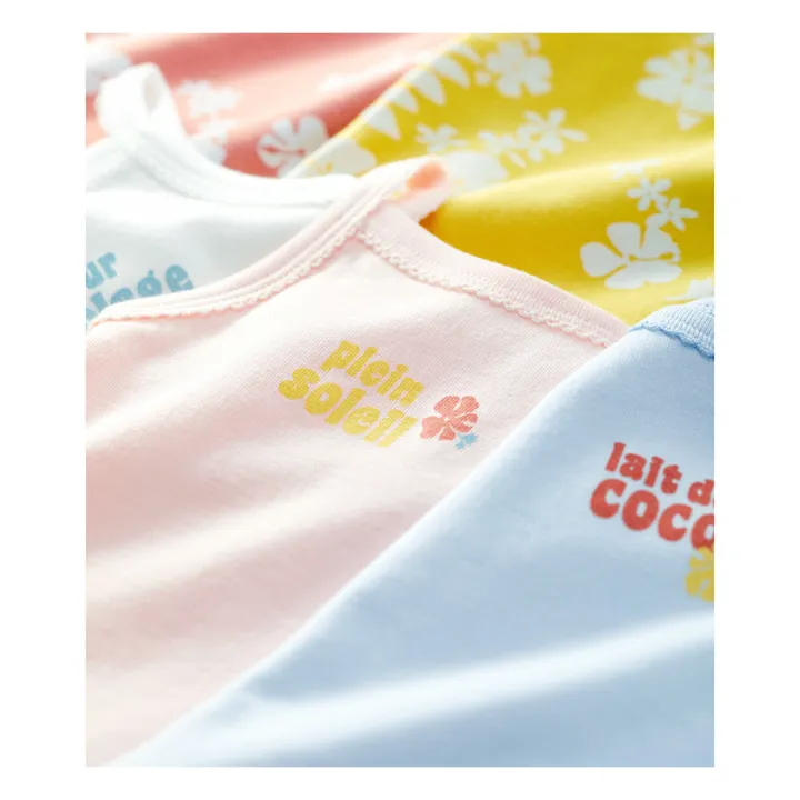 Organic Cotton Sleeveless Baby Bodysuits - Set of 5  | White- Product image n°1