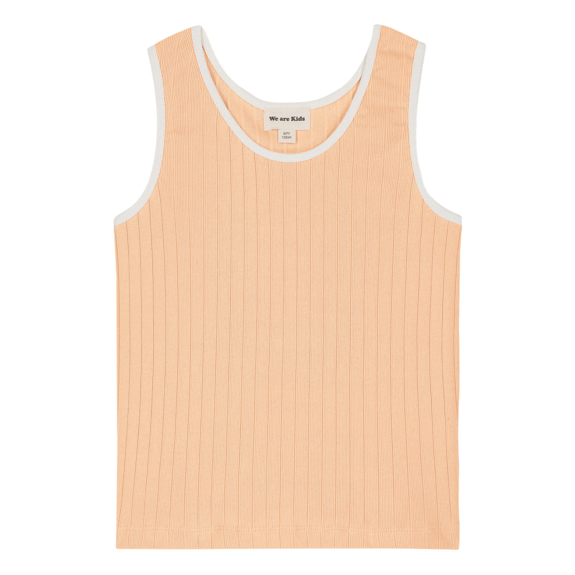 We Are Kids Peach Marcel Organic Cotton Ribbed Tank Top