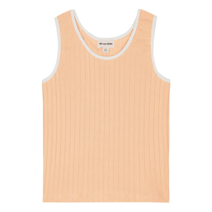 Marcel Organic Cotton Ribbed Tank Top | Peach- Product image n°0