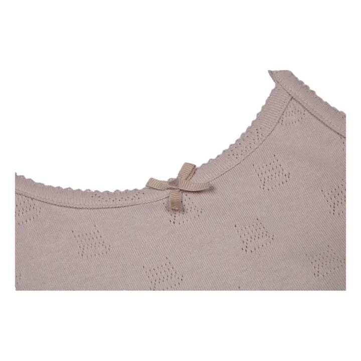 Organic Cotton Pointelle Pyjama Set | Dusty Pink- Product image n°1