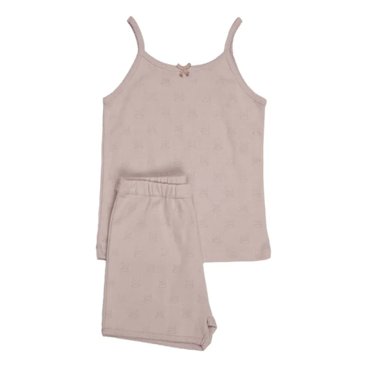 Organic Cotton Pointelle Pyjama Set | Dusty Pink- Product image n°4
