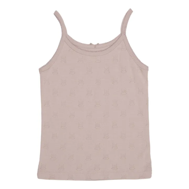 Organic Cotton Pointelle Pyjama Set | Dusty Pink- Product image n°5