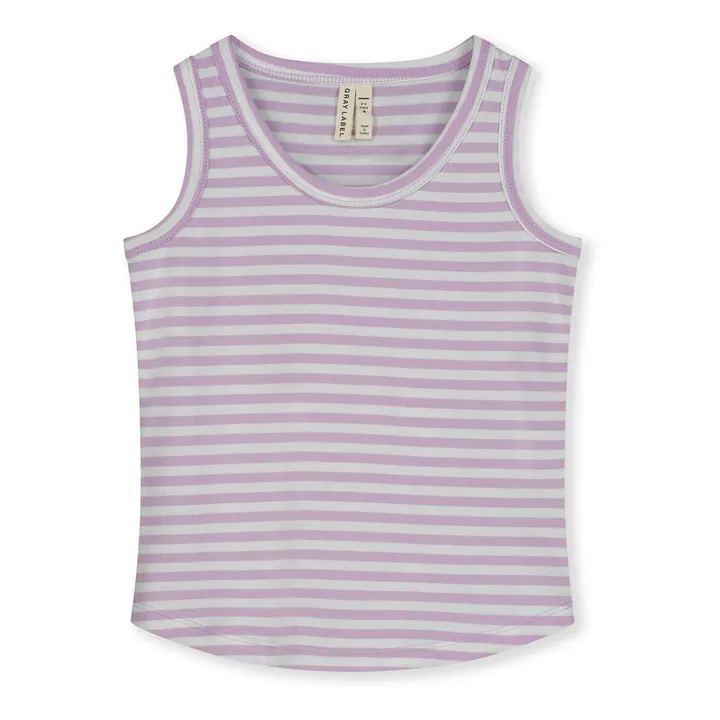 Organic Cotton Striped Tank Top | Lilac- Product image n°0