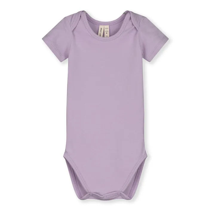 Organic Cotton Short-Sleeved Babygrow | Lilac- Product image n°0