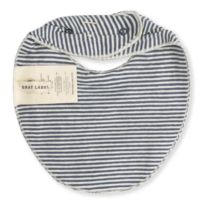 Babero de rayas de algodón orgánico | Azul Gris- Imagen del producto n°1