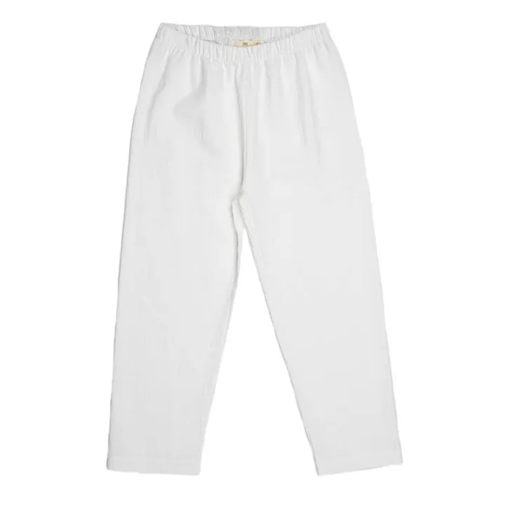 Conjunto de pijama de algodón orgánico para niño | Blanco- Imagen del producto n°2
