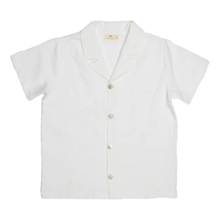 Conjunto de pijama de algodón orgánico para niño | Blanco- Imagen del producto n°0