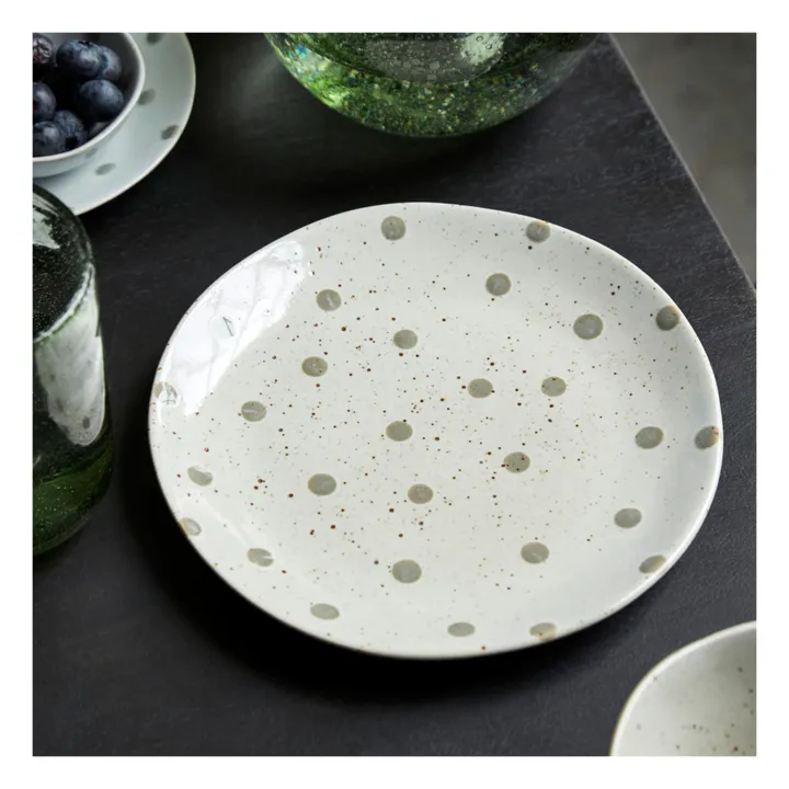 Dots Stoneware Plate | Beige- Product image n°1
