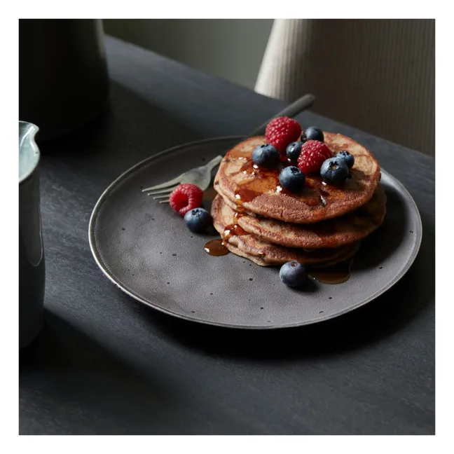 Plato de postre Rustic de gresite | Gris Oscuro