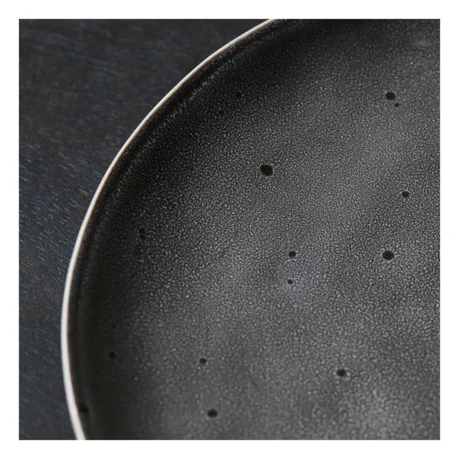 Plato de postre Rustic de gresite | Gris Oscuro