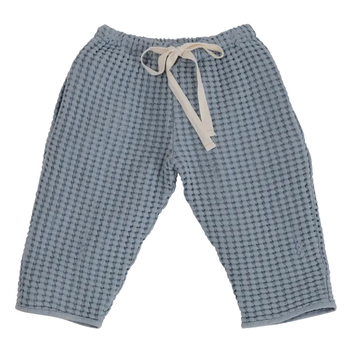 Pantalon Coton Bio Gaufré Valan | Bleu gris- Image produit n°0