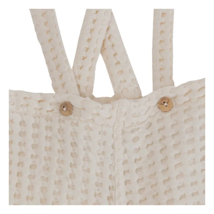 Pantalón con peto de algodón ecológico Elder Waffle | Crudo- Imagen del producto n°5