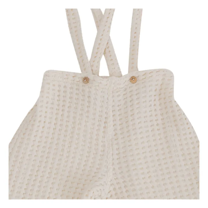 Pantalón con peto de algodón ecológico Elder Waffle | Crudo- Imagen del producto n°6