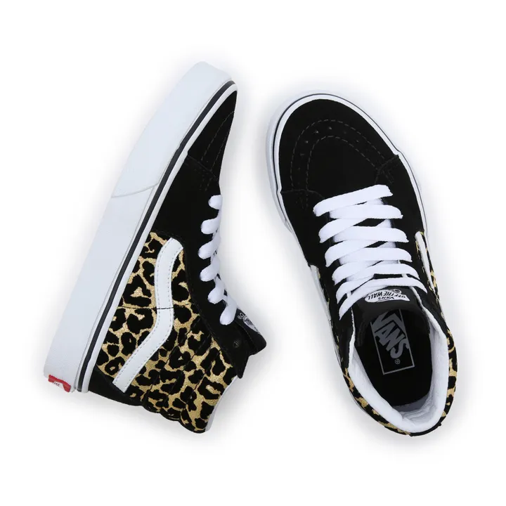 SK8-Hi Leopard Print High-Top Sneakers | Black- Product image n°1