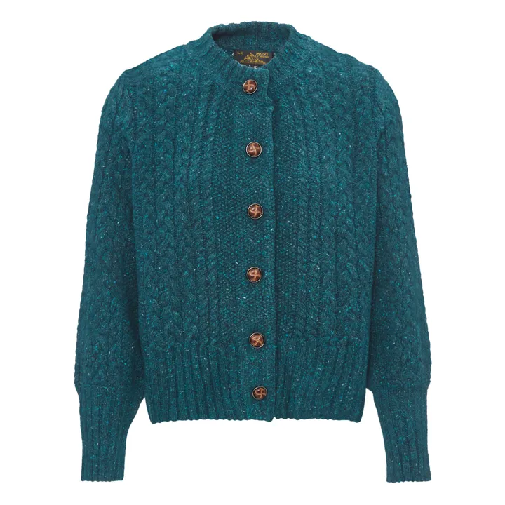 Gilma Wool and Alpaca Cardigan | Peacock blue- Product image n°0