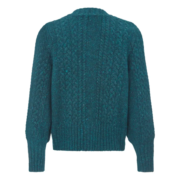 Gilma Wool and Alpaca Cardigan | Peacock blue- Product image n°1