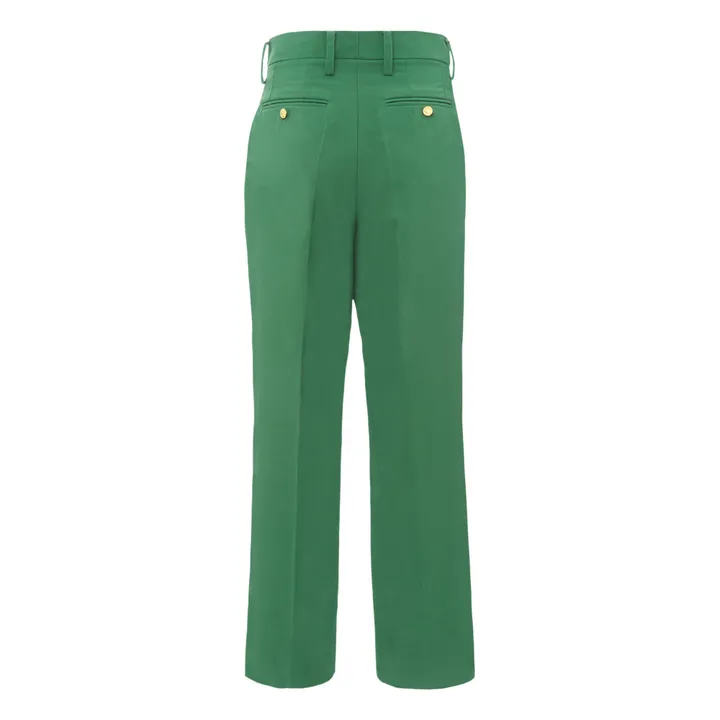 Pantalón de pinzas Less de lana | Verde- Imagen del producto n°3