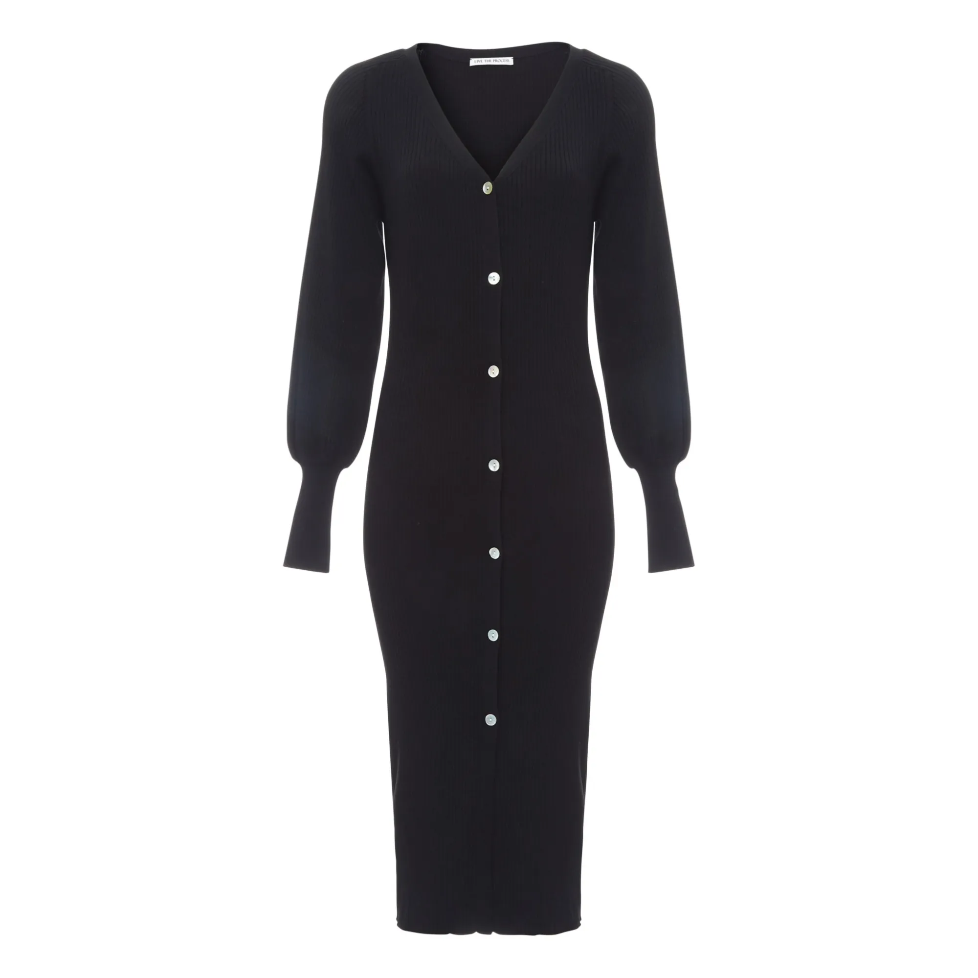 Live The Process Black Pillar Cardigan Dress
