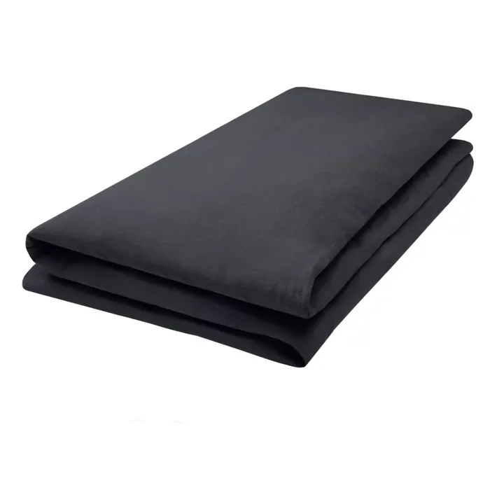 Housse de couette Lin lavé | Noir- Image produit n°0