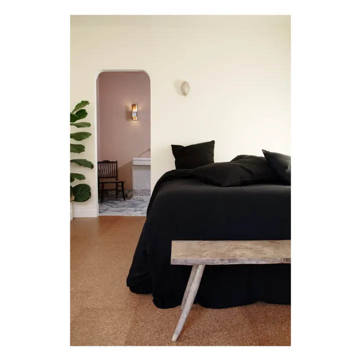 Housse de couette Lin lavé | Noir- Image produit n°1