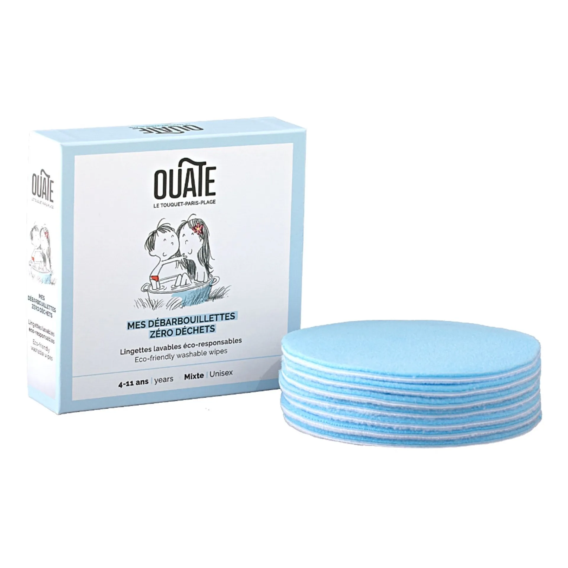 Ouate - Disques lavables Mes débarbouillettes zéro déchets - 7 disques (Ouate) - Image 1